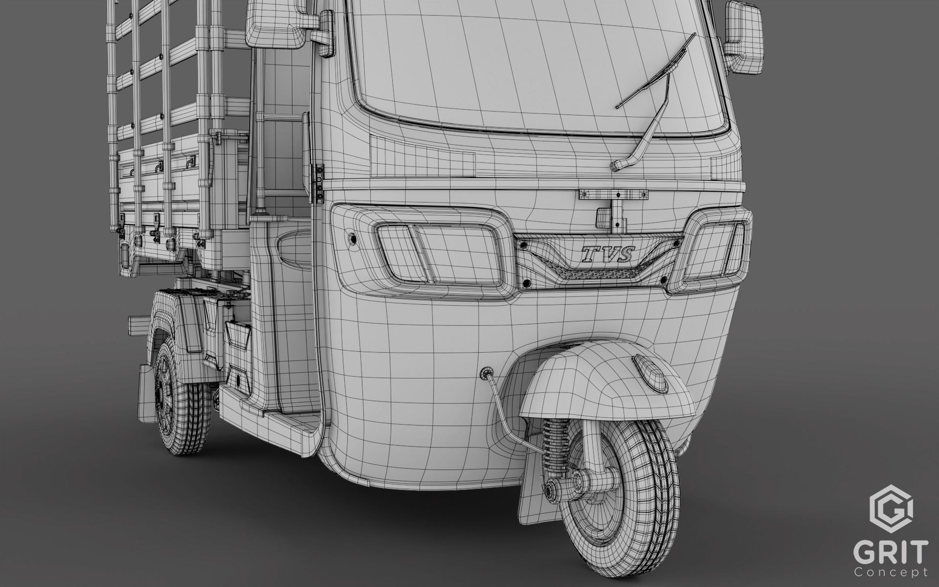 TRICYCLE - RICKSHAW - PIAGGIO - CARGO 3D MODEL Low-poly 3D model_35