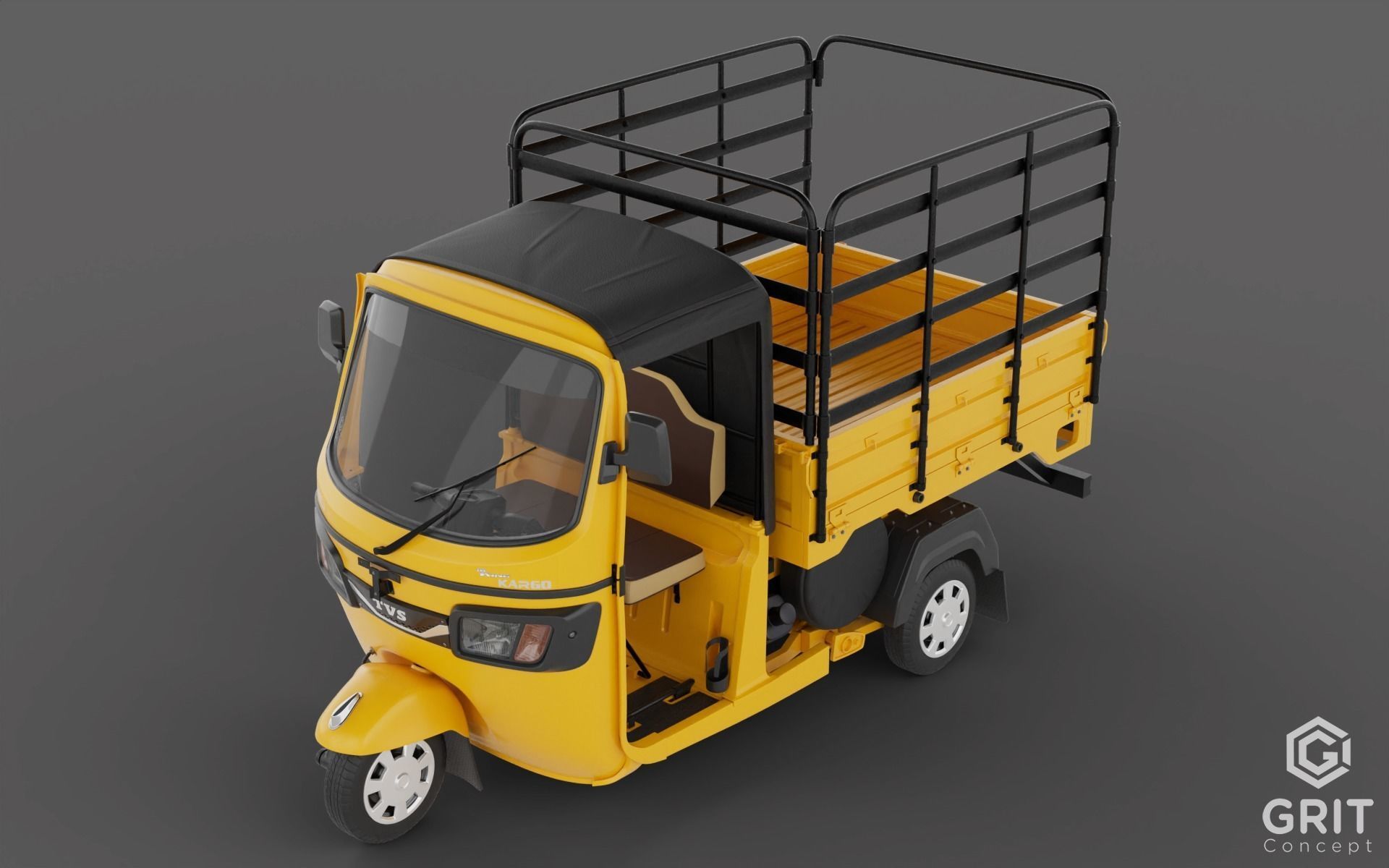 TRICYCLE - RICKSHAW - PIAGGIO - CARGO 3D MODEL Low-poly 3D model_30