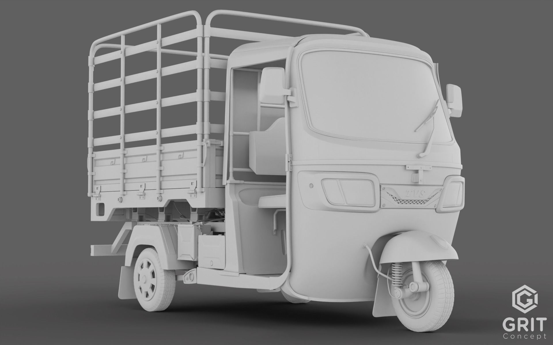 TRICYCLE - RICKSHAW - PIAGGIO - CARGO 3D MODEL Low-poly 3D model_37