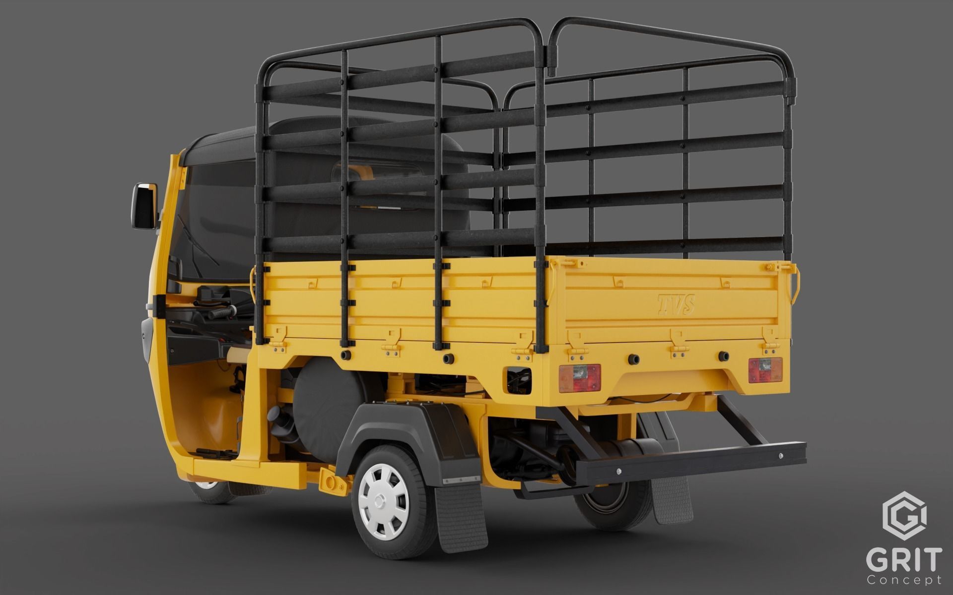 TRICYCLE - RICKSHAW - PIAGGIO - CARGO 3D MODEL Low-poly 3D model_5