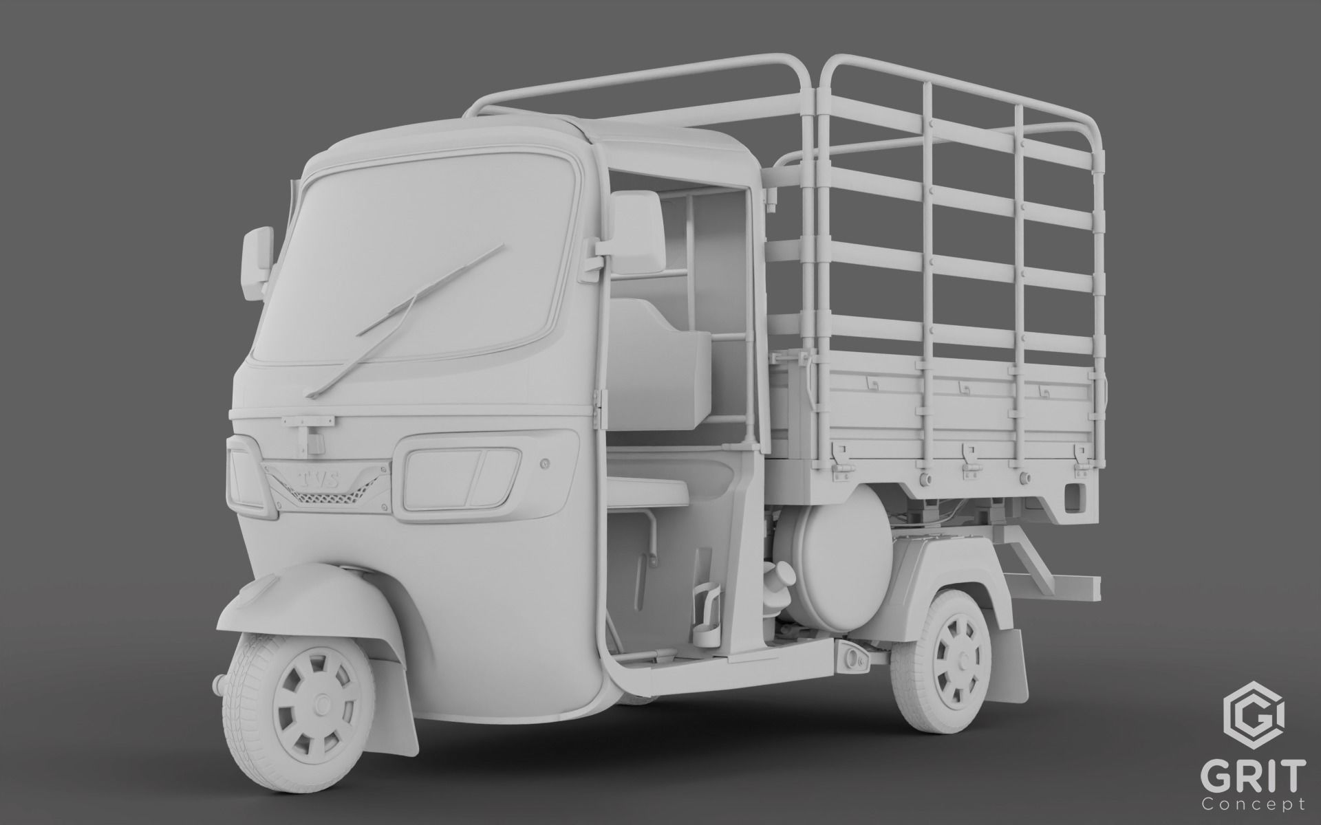 TRICYCLE - RICKSHAW - PIAGGIO - CARGO 3D MODEL Low-poly 3D model_3