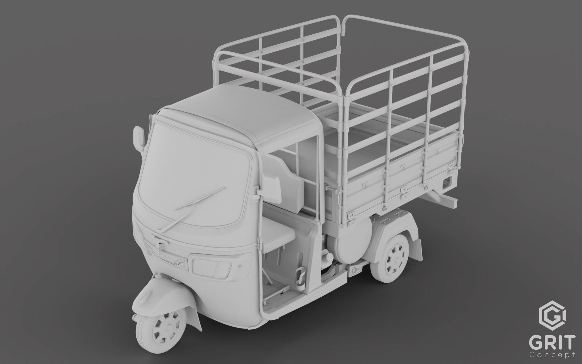 TRICYCLE - RICKSHAW - PIAGGIO - CARGO 3D MODEL Low-poly 3D model_31