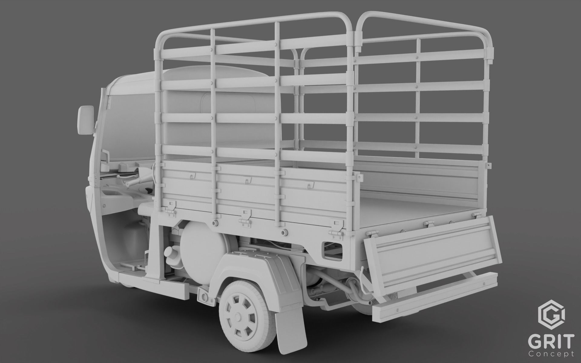TRICYCLE - RICKSHAW - PIAGGIO - CARGO 3D MODEL Low-poly 3D model_55