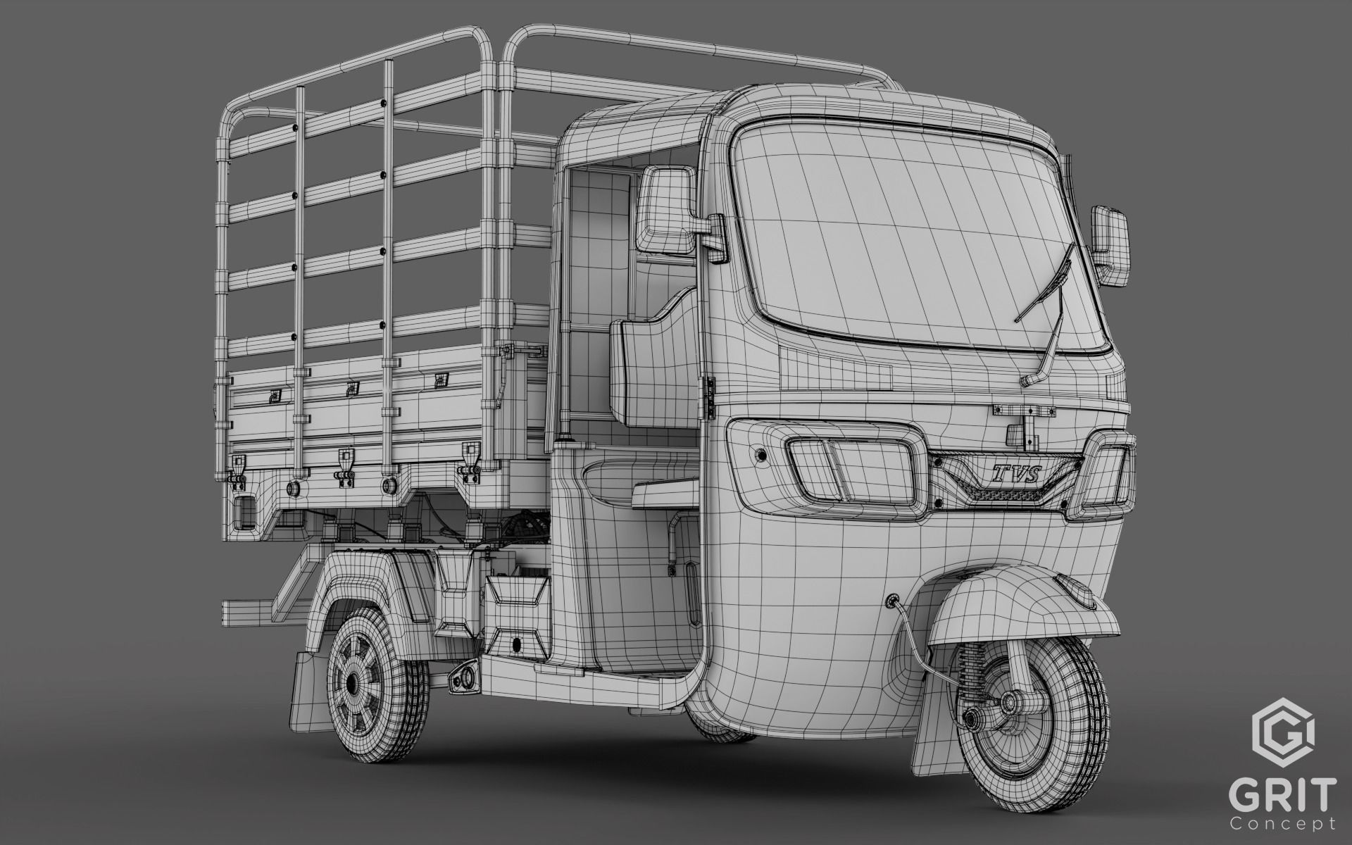 TRICYCLE - RICKSHAW - PIAGGIO - CARGO 3D MODEL Low-poly 3D model_38