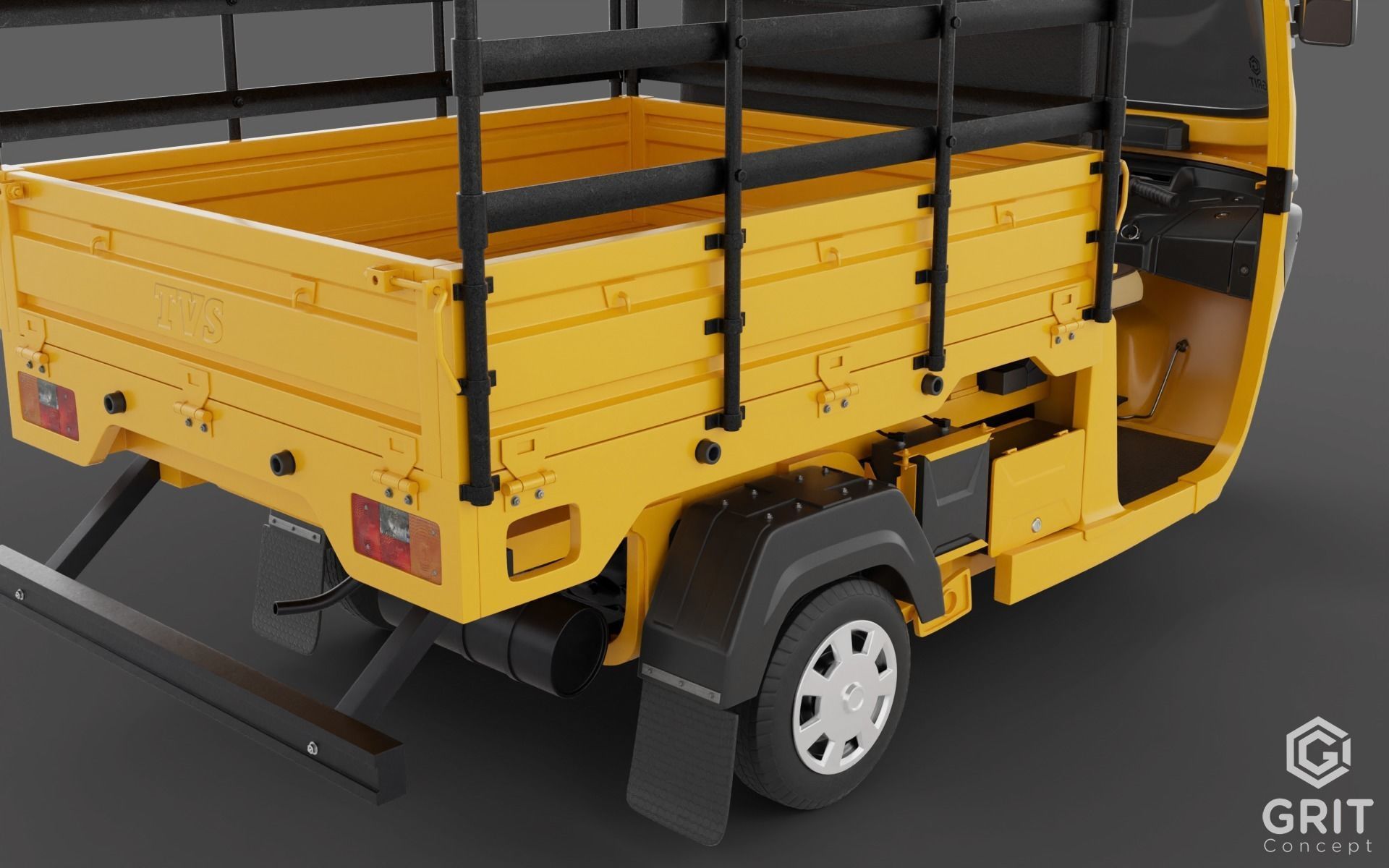 TRICYCLE - RICKSHAW - PIAGGIO - CARGO 3D MODEL Low-poly 3D model_45