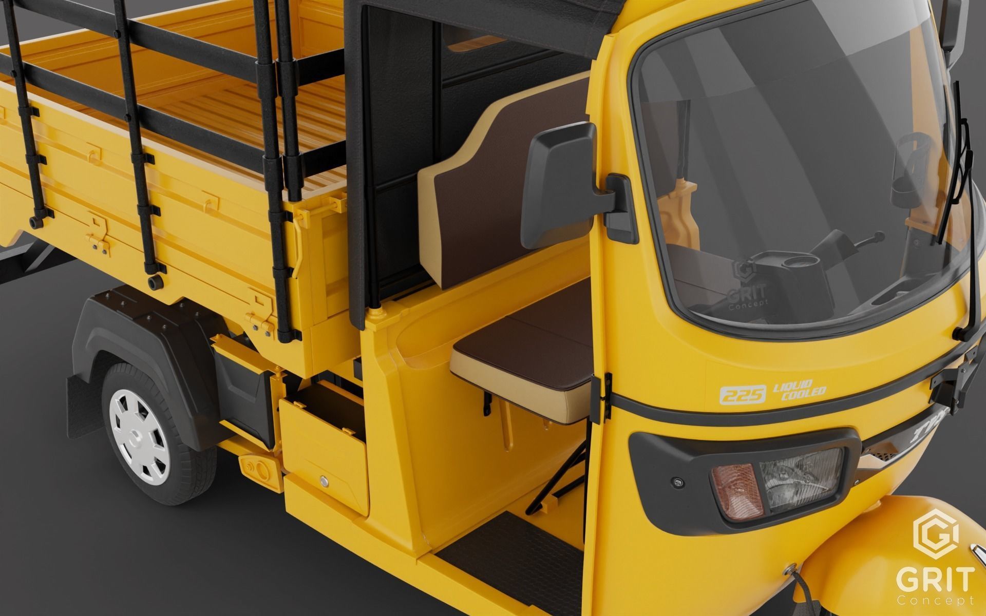 TRICYCLE - RICKSHAW - PIAGGIO - CARGO 3D MODEL Low-poly 3D model_39