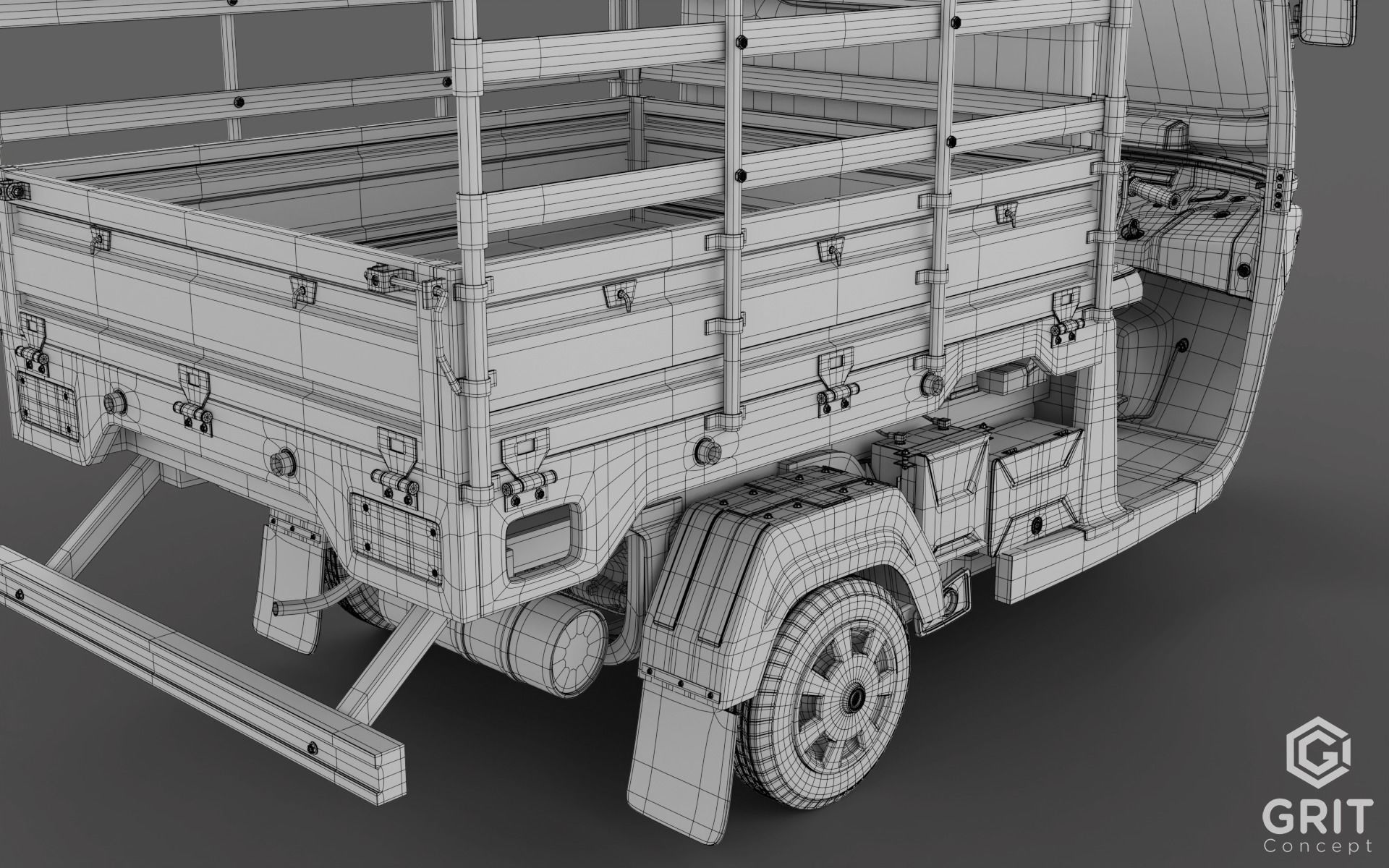 TRICYCLE - RICKSHAW - PIAGGIO - CARGO 3D MODEL Low-poly 3D model_47