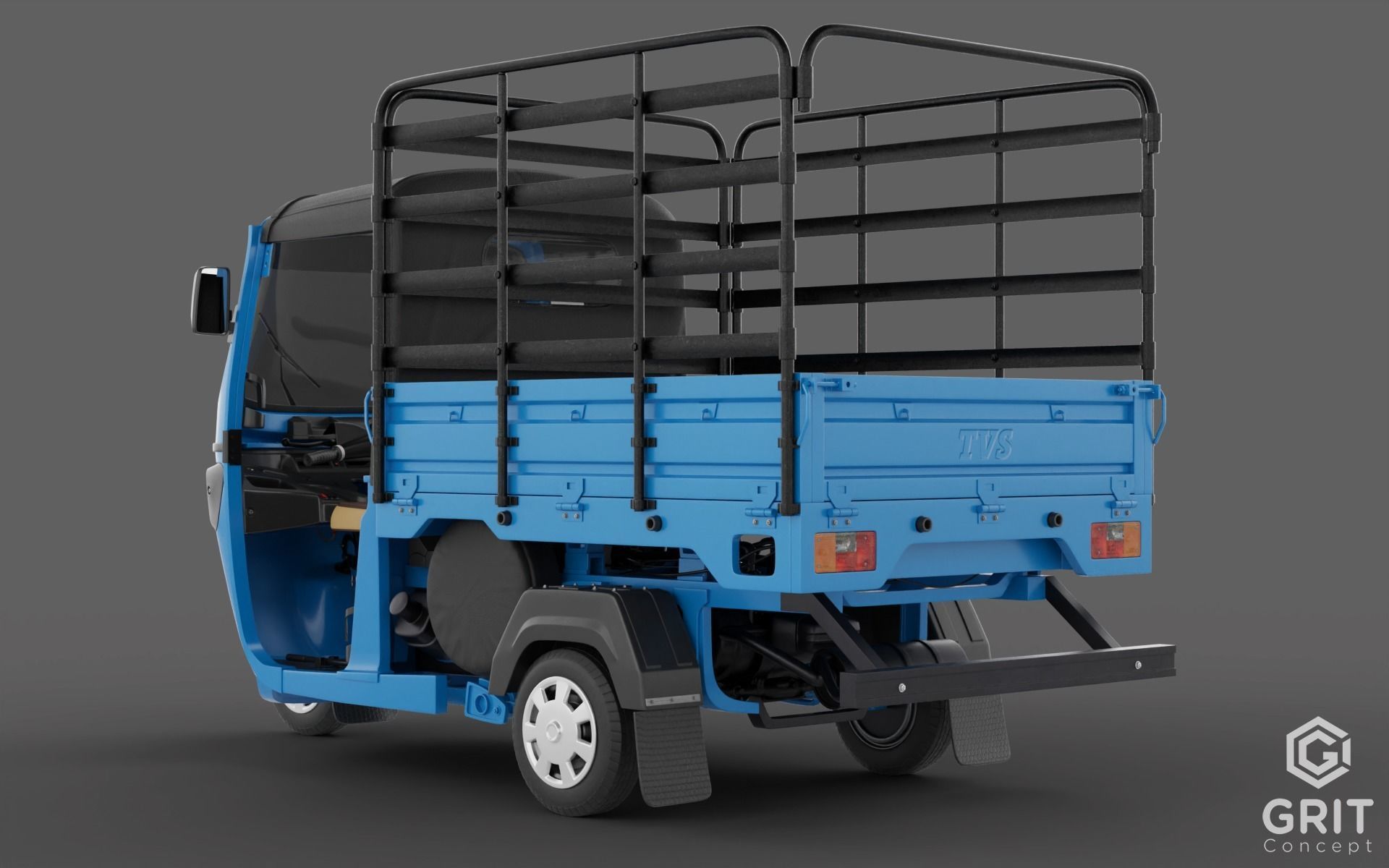 TRICYCLE - RICKSHAW - PIAGGIO - CARGO 3D MODEL Low-poly 3D model_6