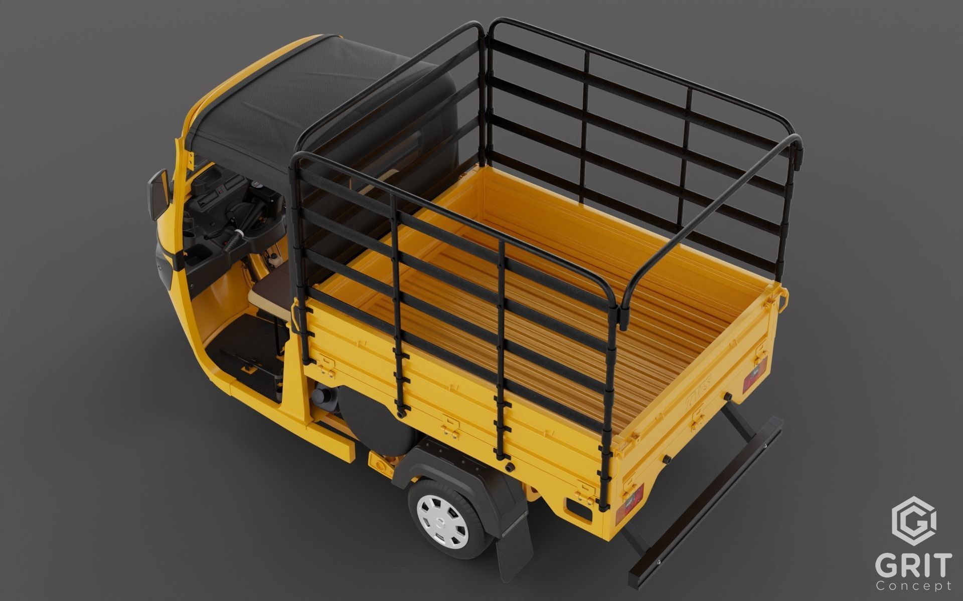 TRICYCLE - RICKSHAW - PIAGGIO - CARGO 3D MODEL Low-poly 3D model_27