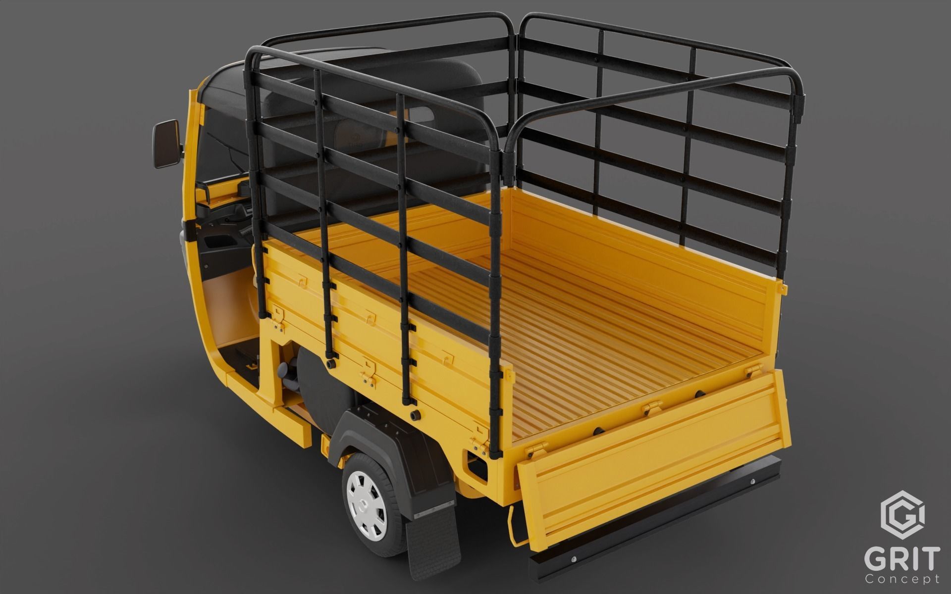 TRICYCLE - RICKSHAW - PIAGGIO - CARGO 3D MODEL Low-poly 3D model_57