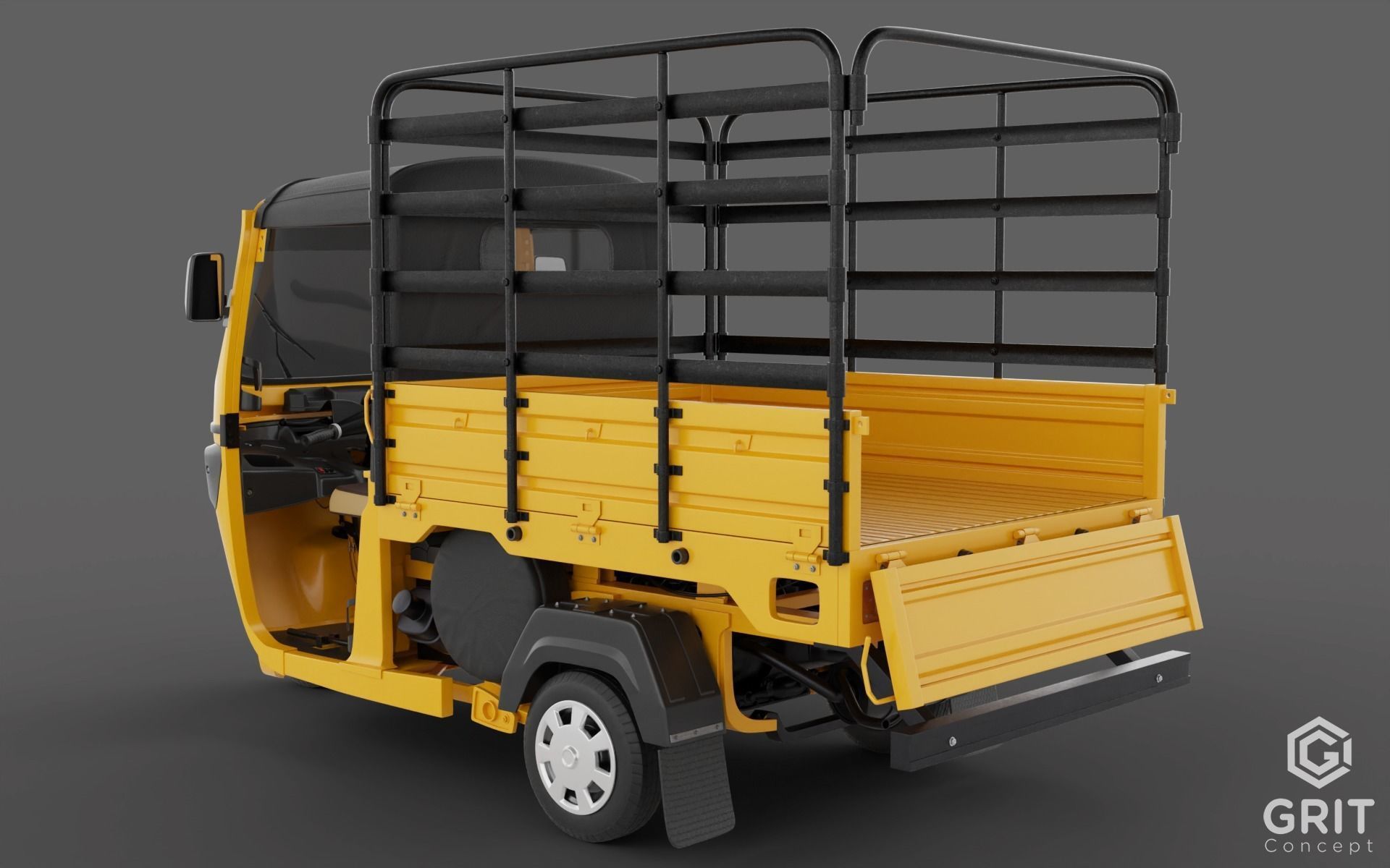 TRICYCLE - RICKSHAW - PIAGGIO - CARGO 3D MODEL Low-poly 3D model_54