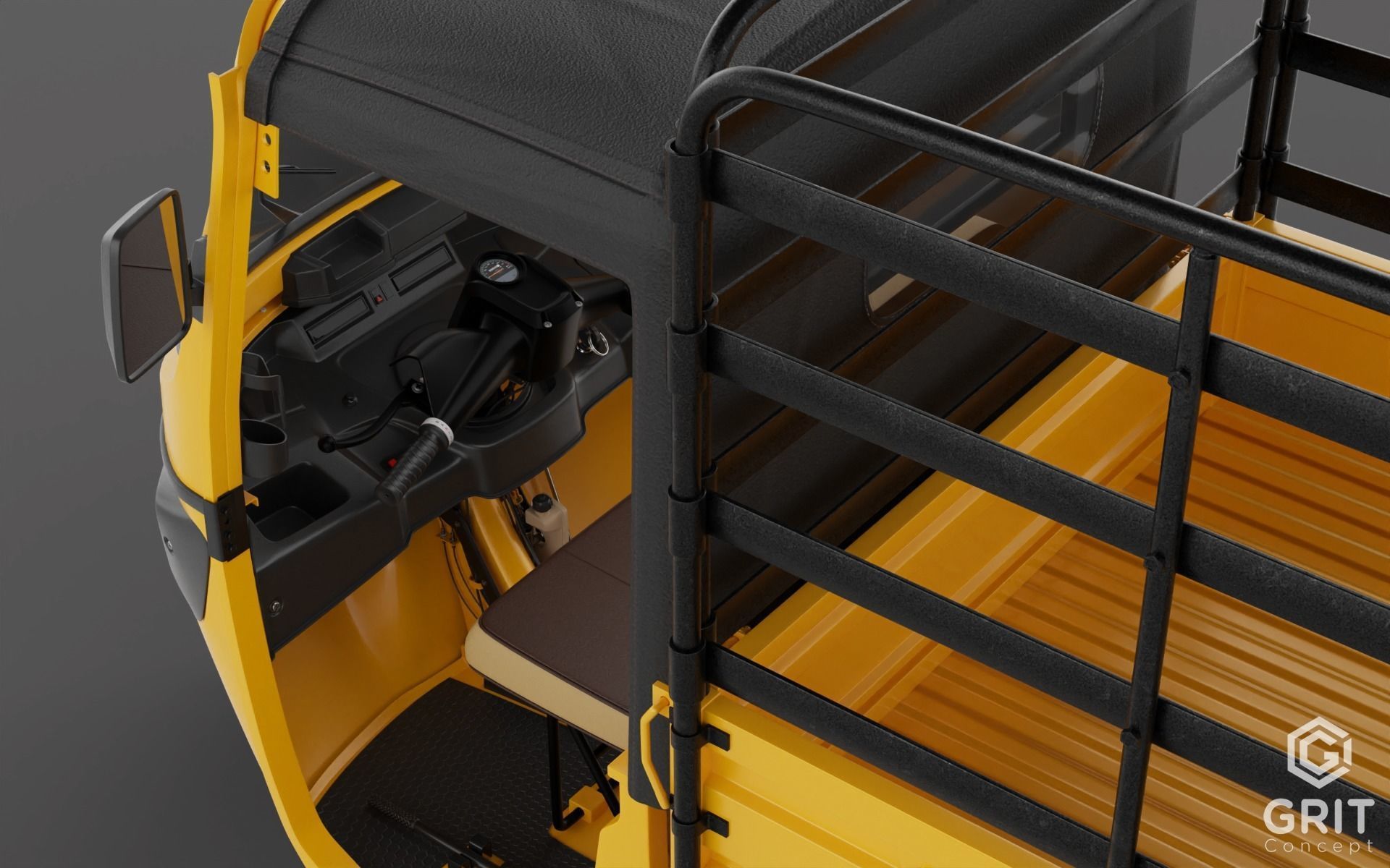 TRICYCLE - RICKSHAW - PIAGGIO - CARGO 3D MODEL Low-poly 3D model_63