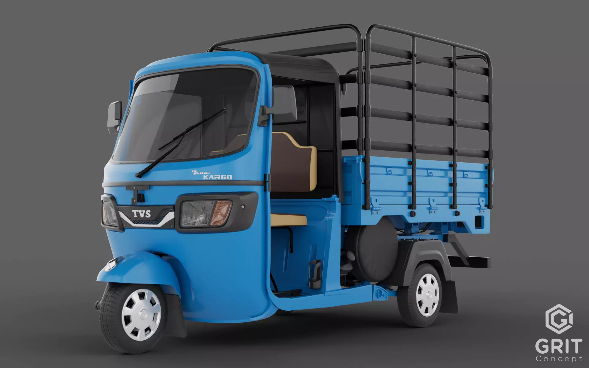 TRICYCLE - RICKSHAW - PIAGGIO - CARGO 3D MODEL Low-poly 3D model_0