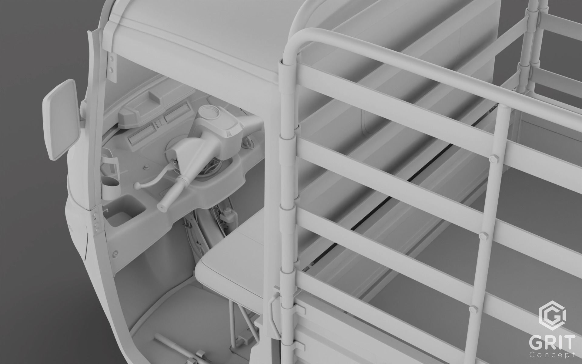 TRICYCLE - RICKSHAW - PIAGGIO - CARGO 3D MODEL Low-poly 3D model_64