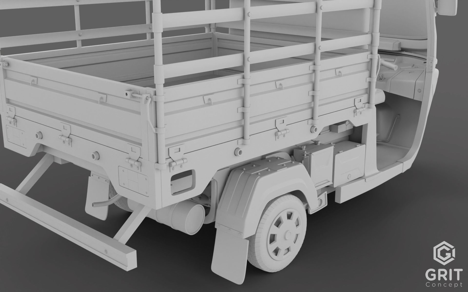 TRICYCLE - RICKSHAW - PIAGGIO - CARGO 3D MODEL Low-poly 3D model_46