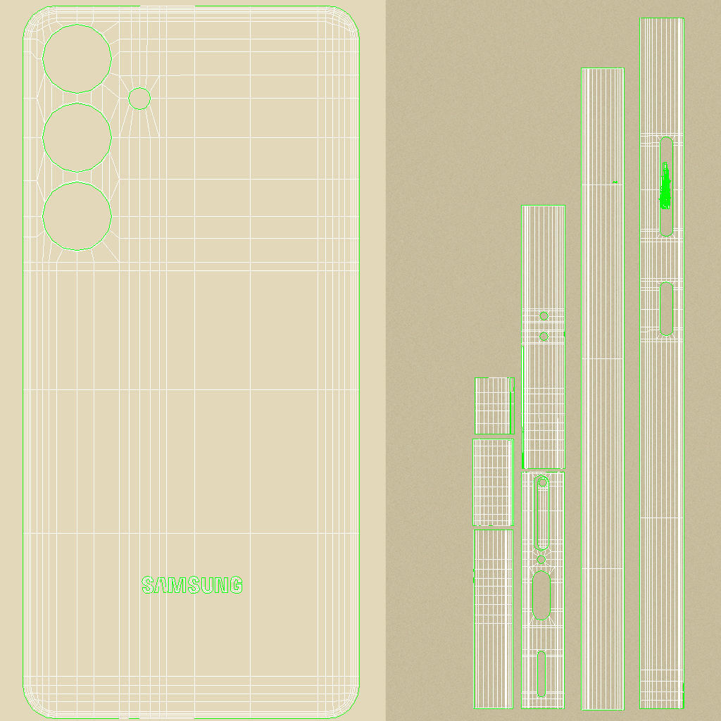 Samsung Galaxy S24 Plus Amber Yellow Low-poly 3D model_22