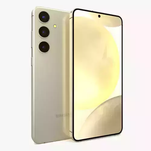 Samsung Galaxy S24 Plus Amber Yellow Low-poly 3D model