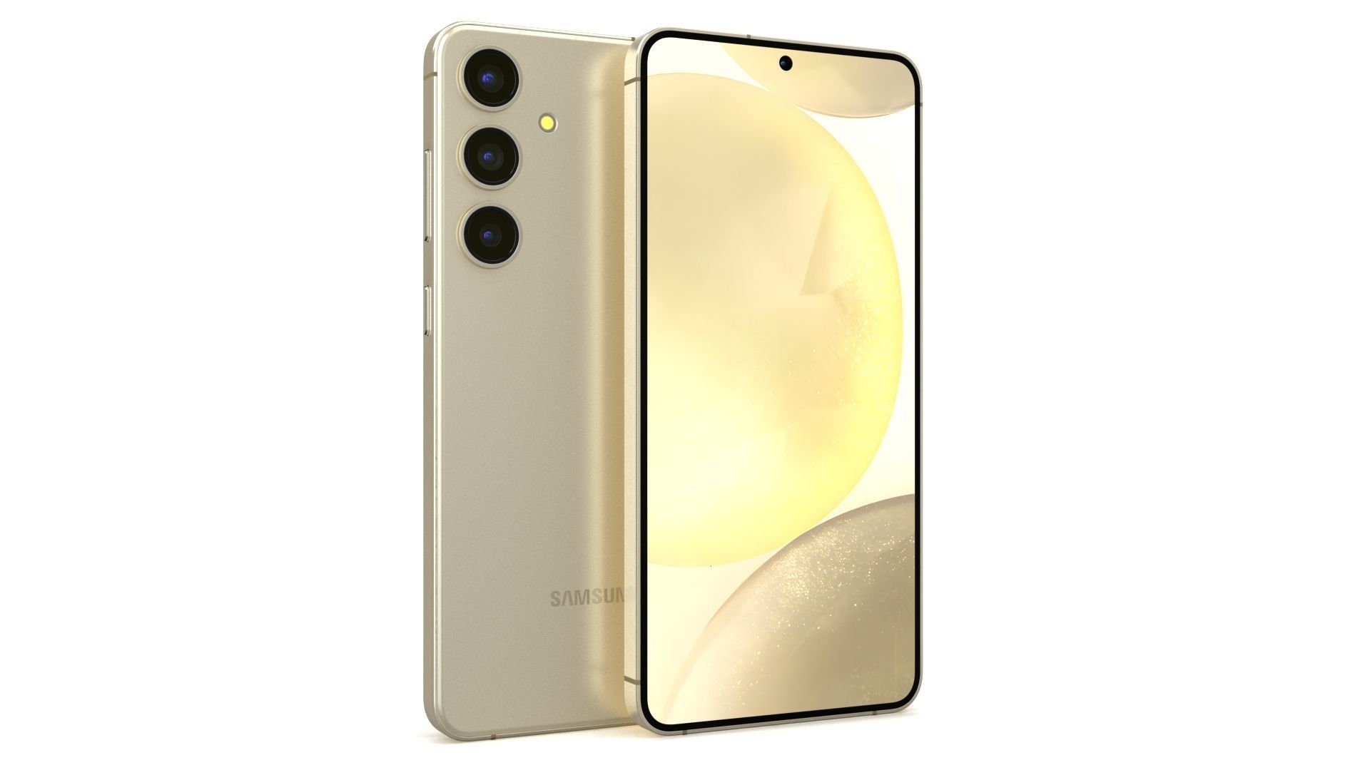 Samsung Galaxy S24 Plus Amber Yellow Low-poly 3D model_1