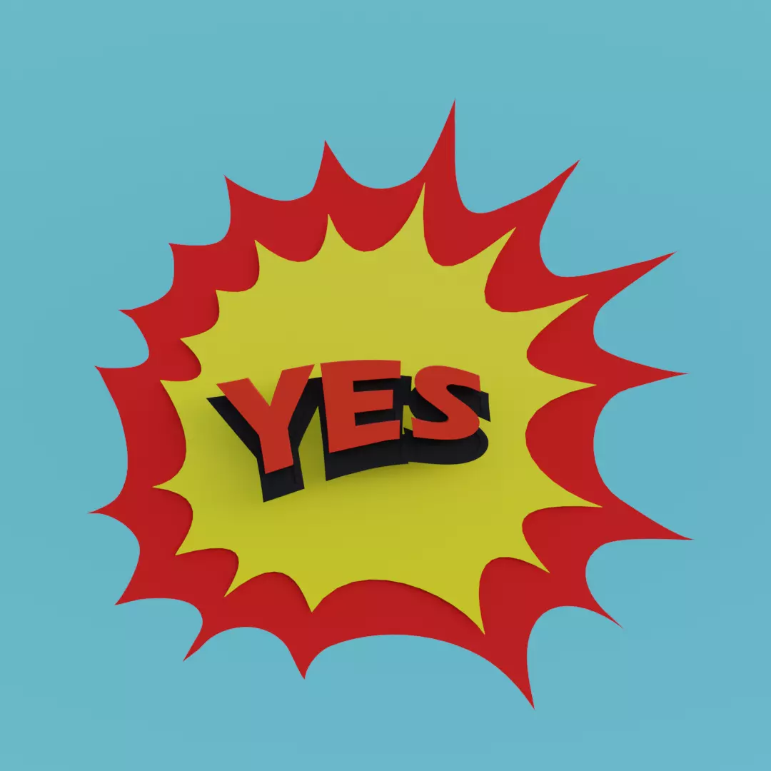 Yes FX for AR animated Low-poly 3D model_0