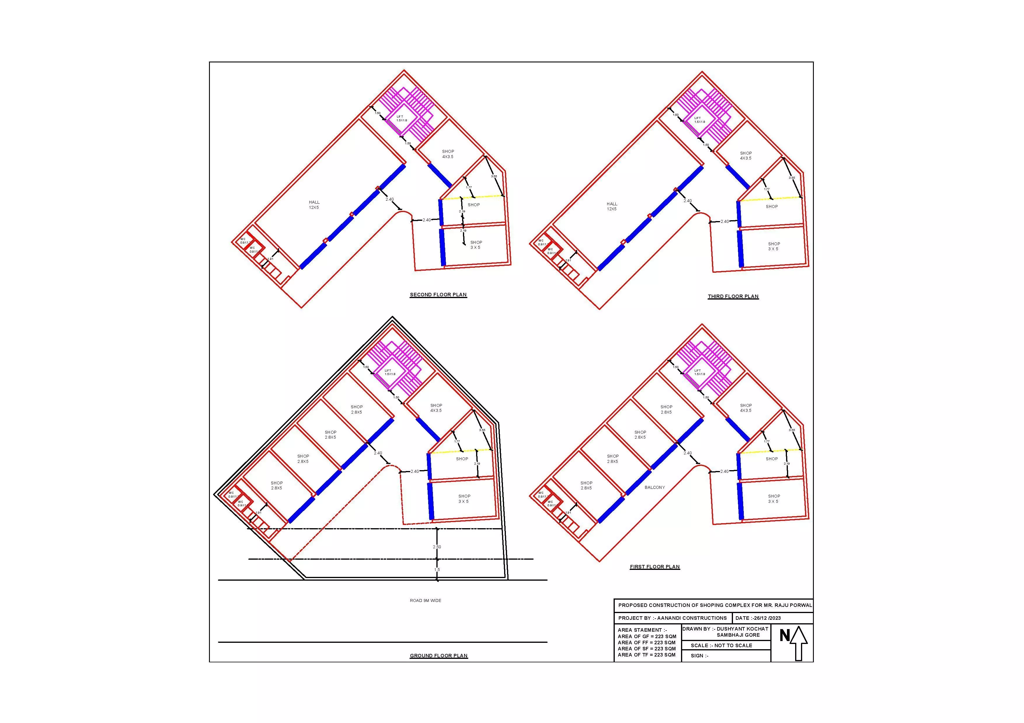 2D Plan for shopping complex 3D print model_0