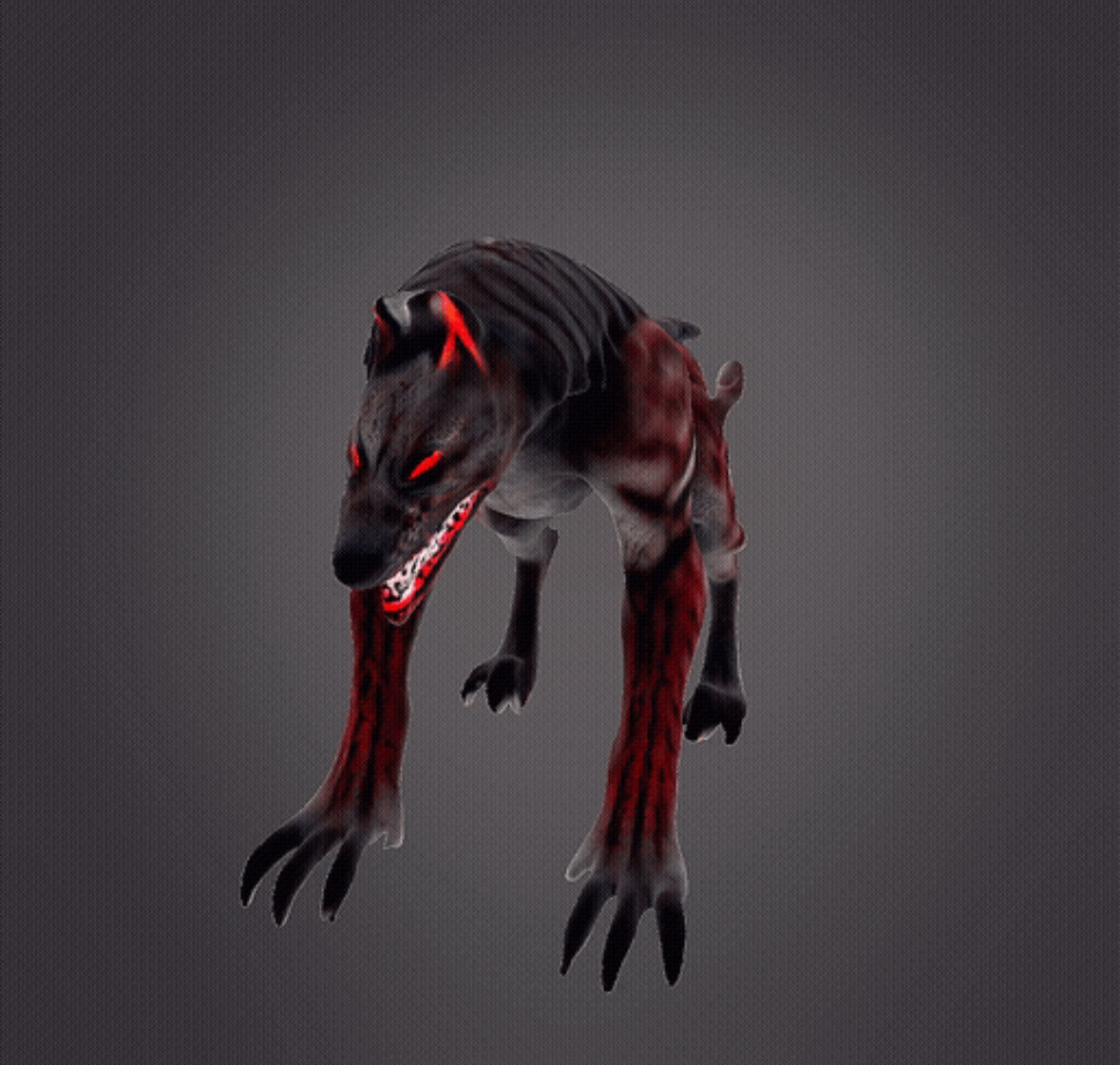 Skinless Zombie Wolf 3D print model_3