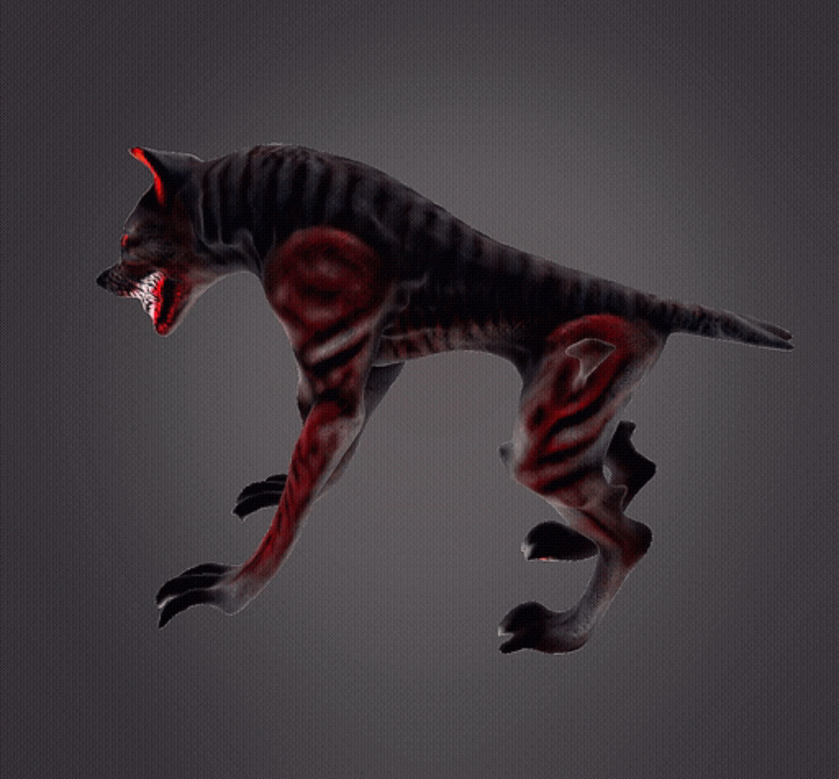 Skinless Zombie Wolf 3D print model_2