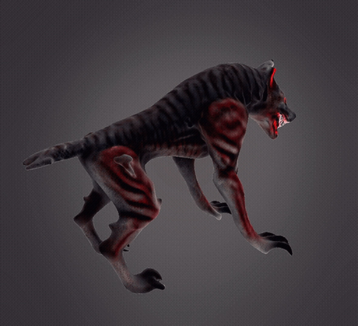 Skinless Zombie Wolf 3D print model_4