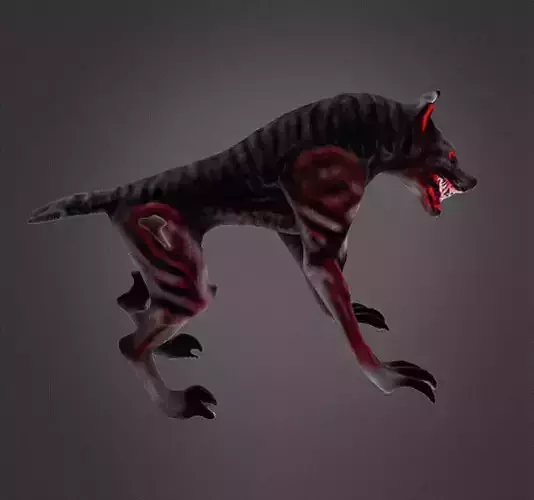 Skinless Zombie Wolf 3D print model