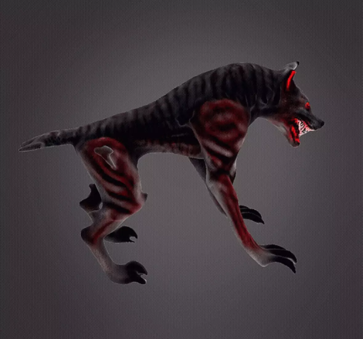 Skinless Zombie Wolf 3D print model_0