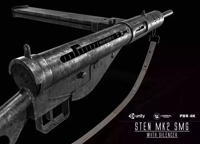 Sten MK2 SMG With Silencer
