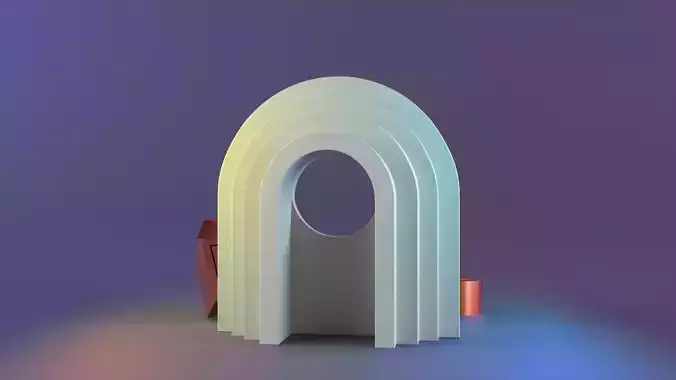 Arch form desktop decor object 02