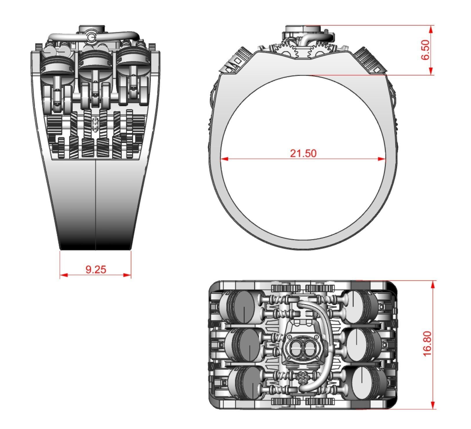 Piston Ring 3D print model_9
