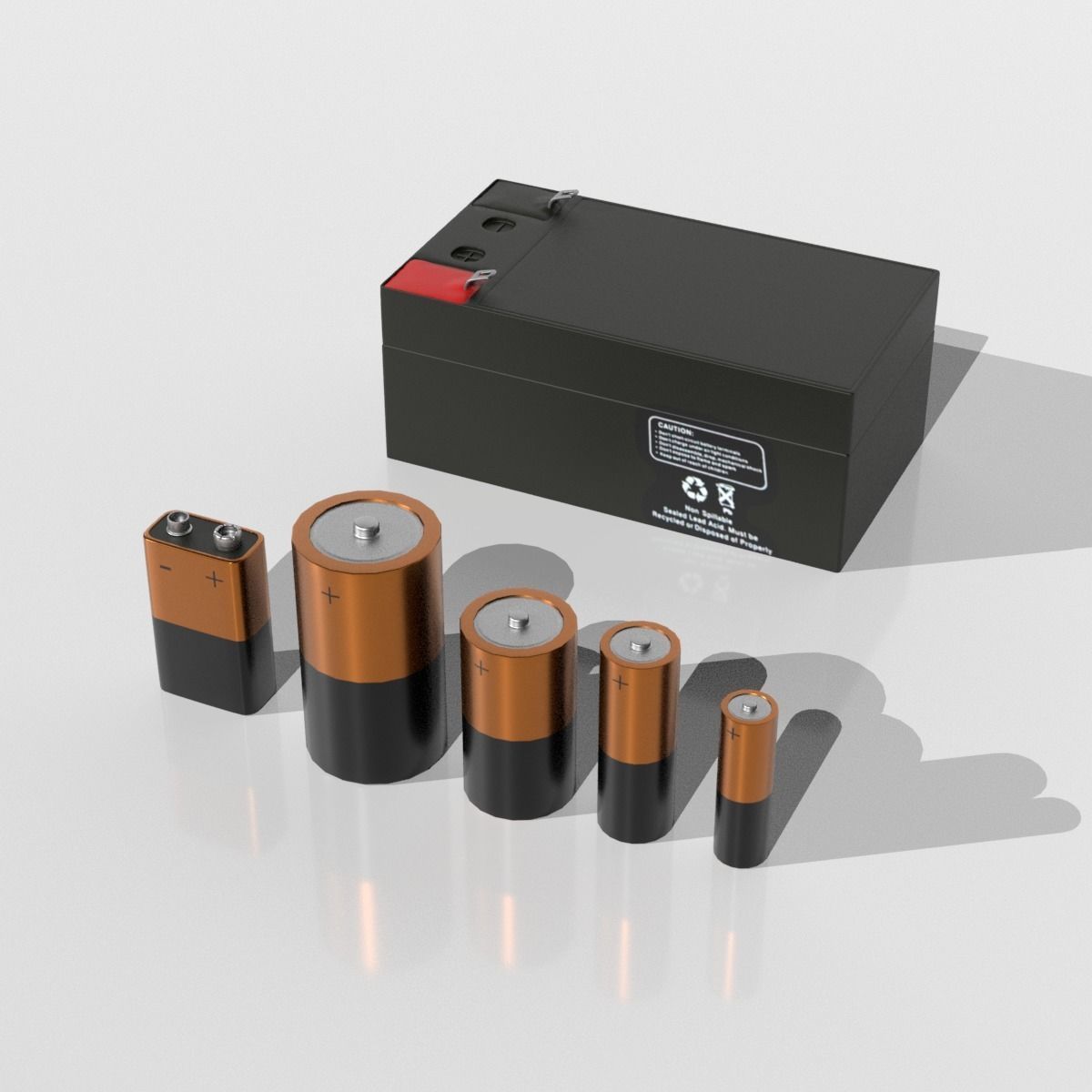 Battery  Low-poly 3D model_6