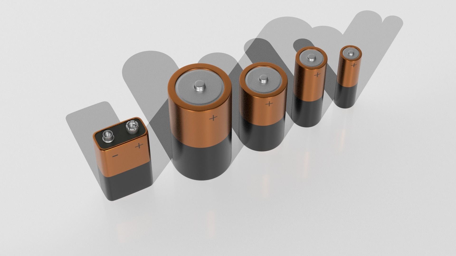 Battery  Low-poly 3D model_4