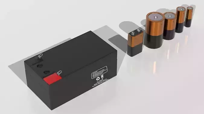 Battery  Low-poly 3D model