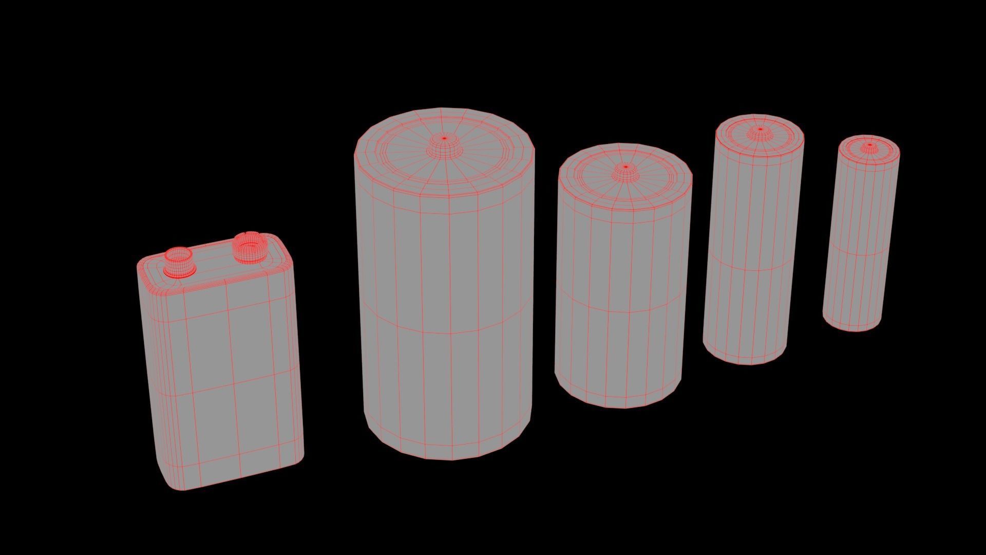 Battery  Low-poly 3D model_7