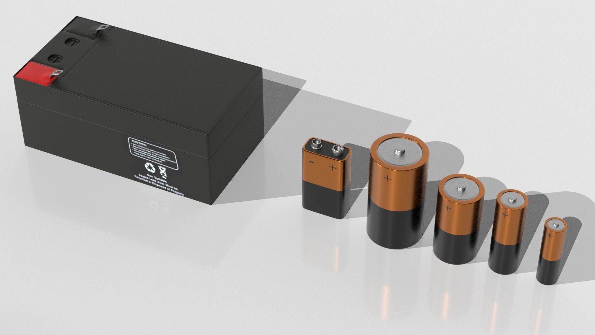 Battery  Low-poly 3D model_3
