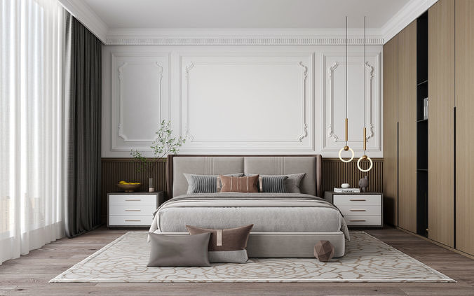 Modern luxury style bedroom 005 3D model