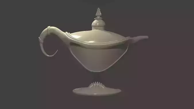 Low poly Smooth Aladin Lamp