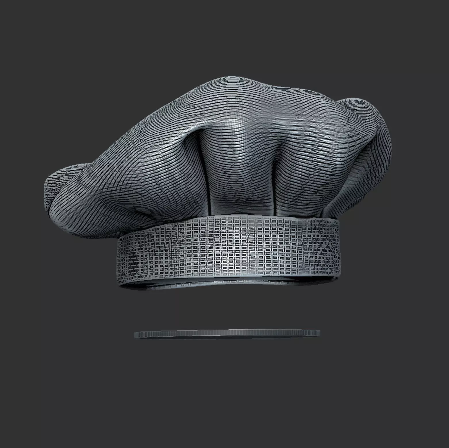 Chefs Hat as headgear for the Skull stand and wall lamps 3D print model