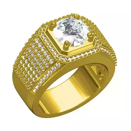Antique Cathedral Diamond Ring for Men