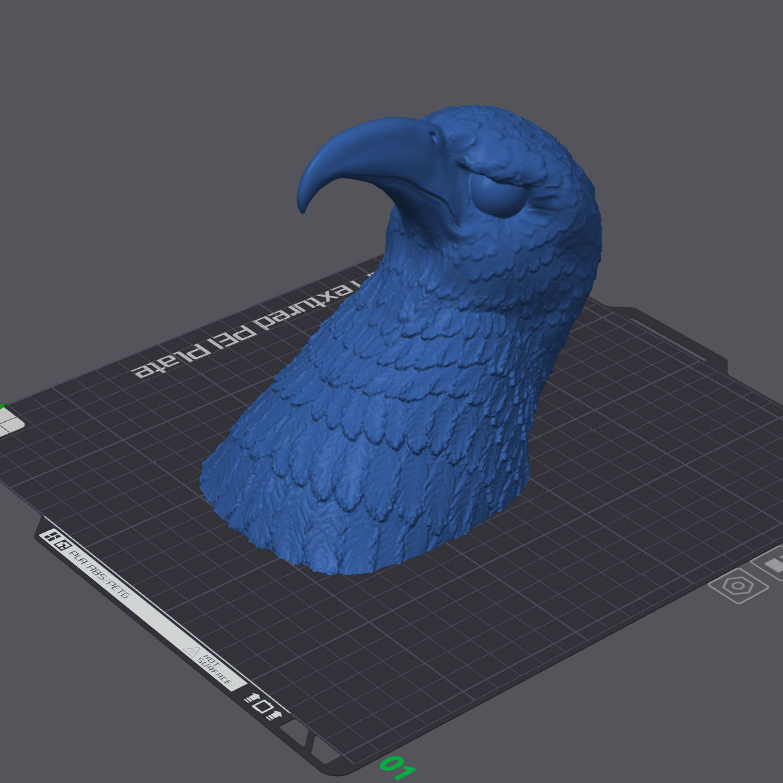 Eagle as Headgear for the Skull stand and wall lamps 3D print model_2