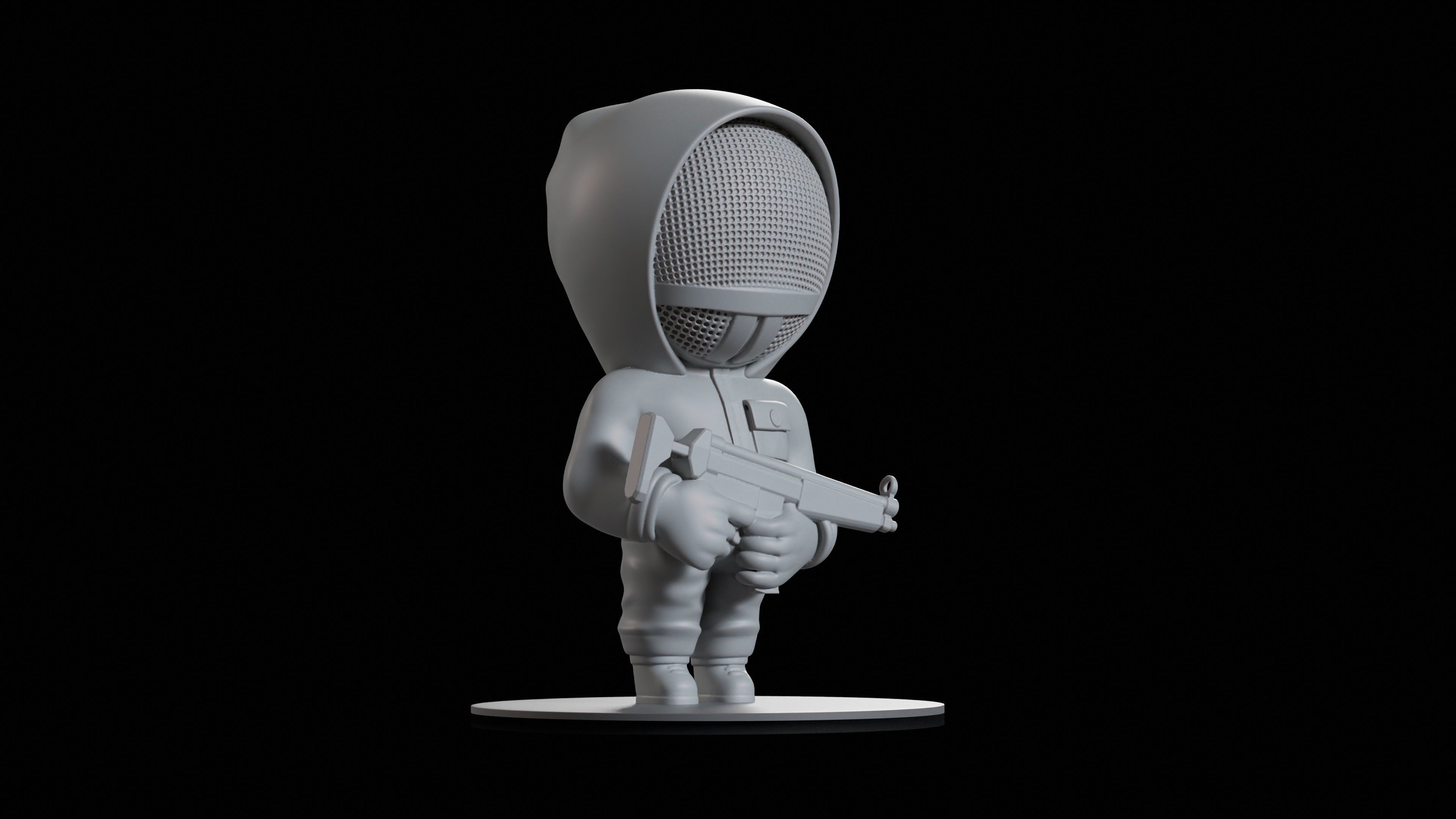 Little Squid Soldier Figurine 3D print model_3