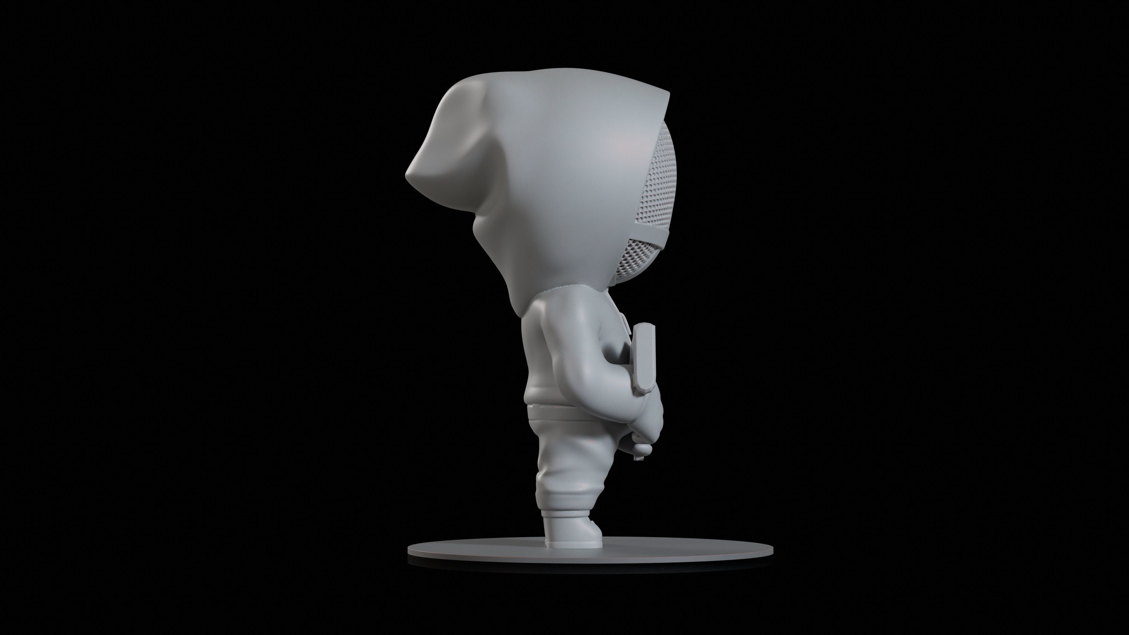 Little Squid Soldier Figurine 3D print model_2