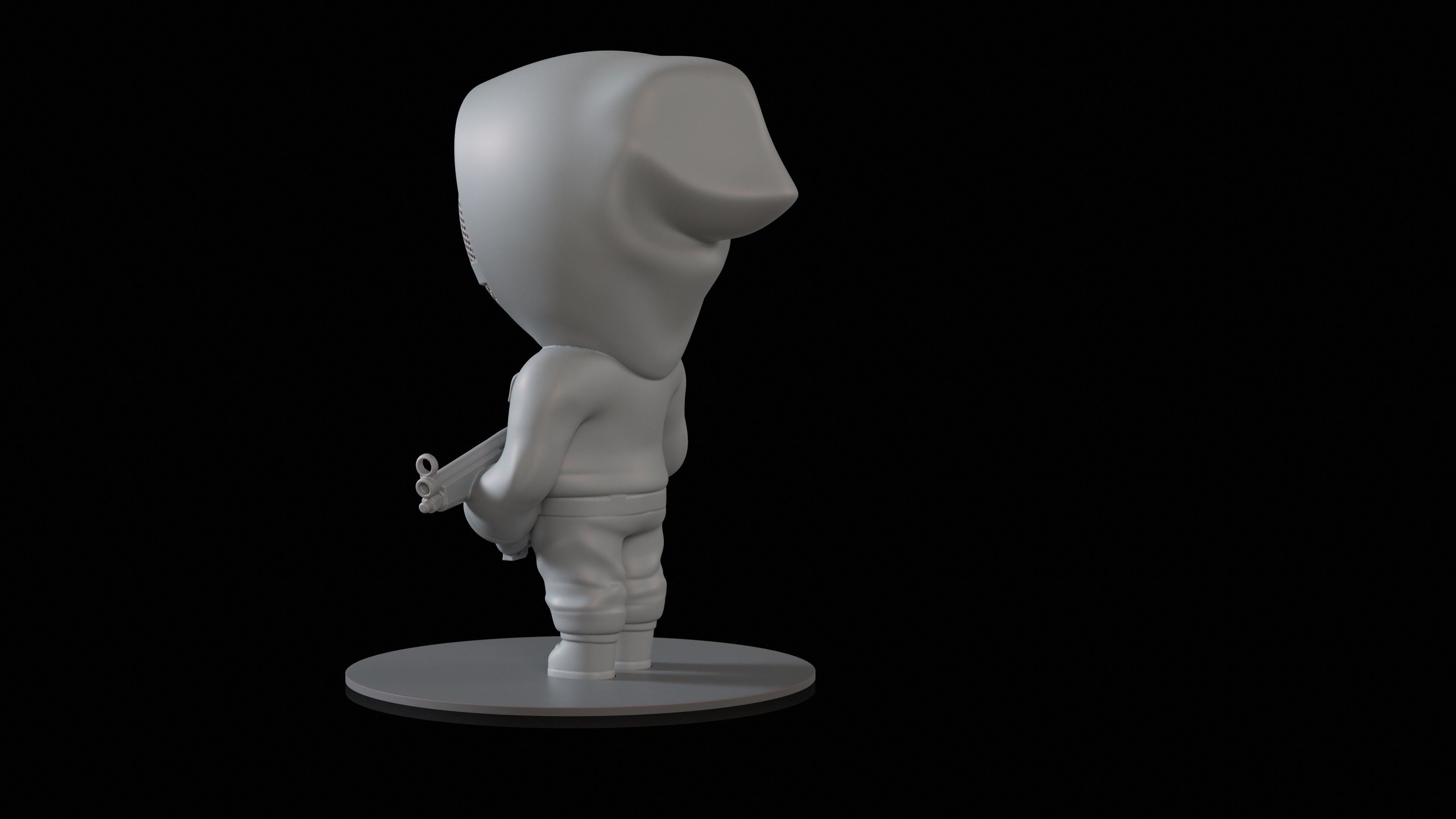 Little Squid Soldier Figurine 3D print model_5