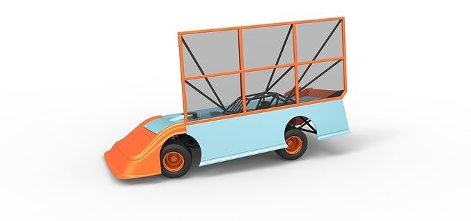 Super Dirt Late model with side wing while turning Scale 1 to 25 3D print model