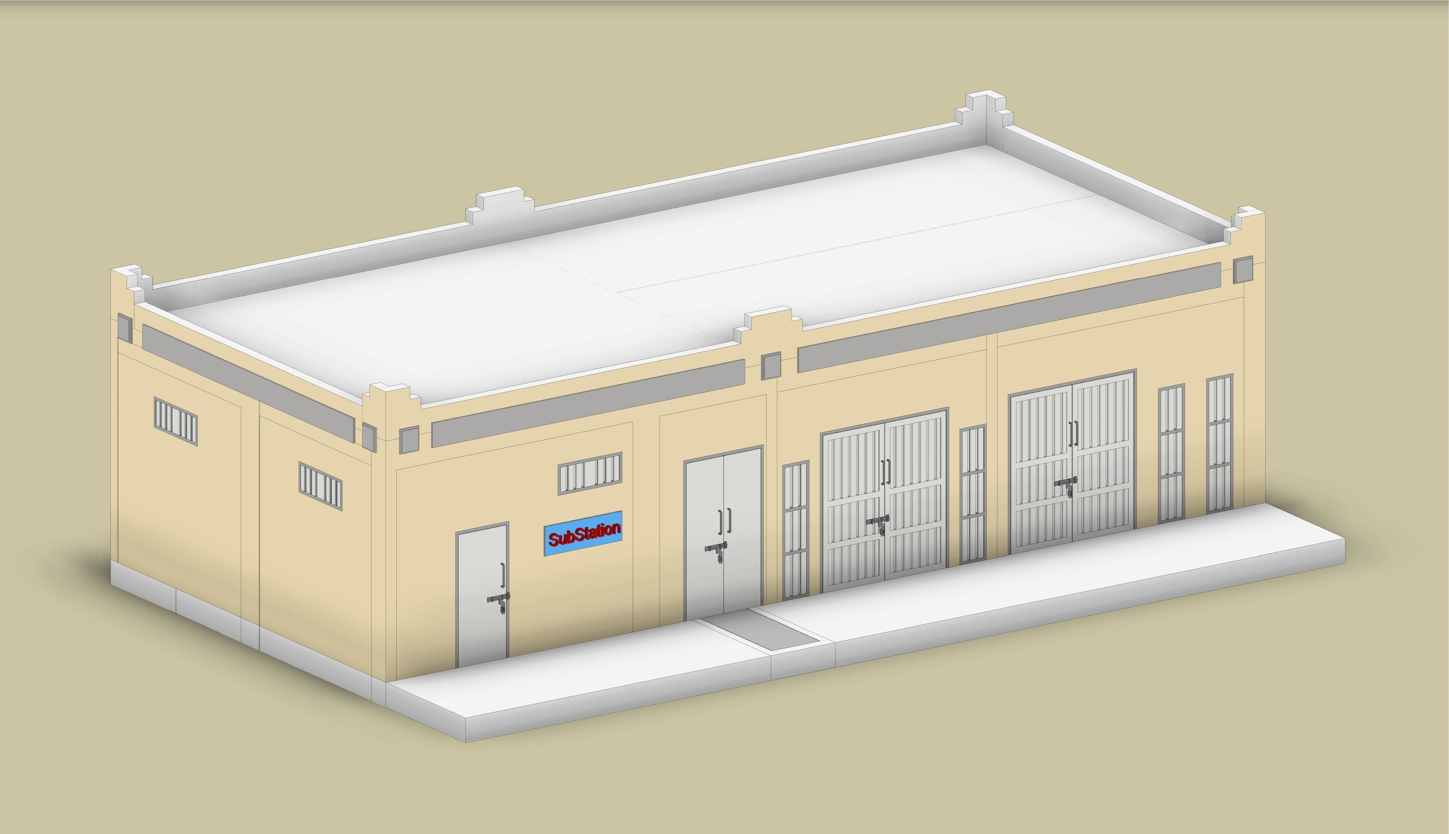 Electrical Substation 16m Building in Revit 3D model_15