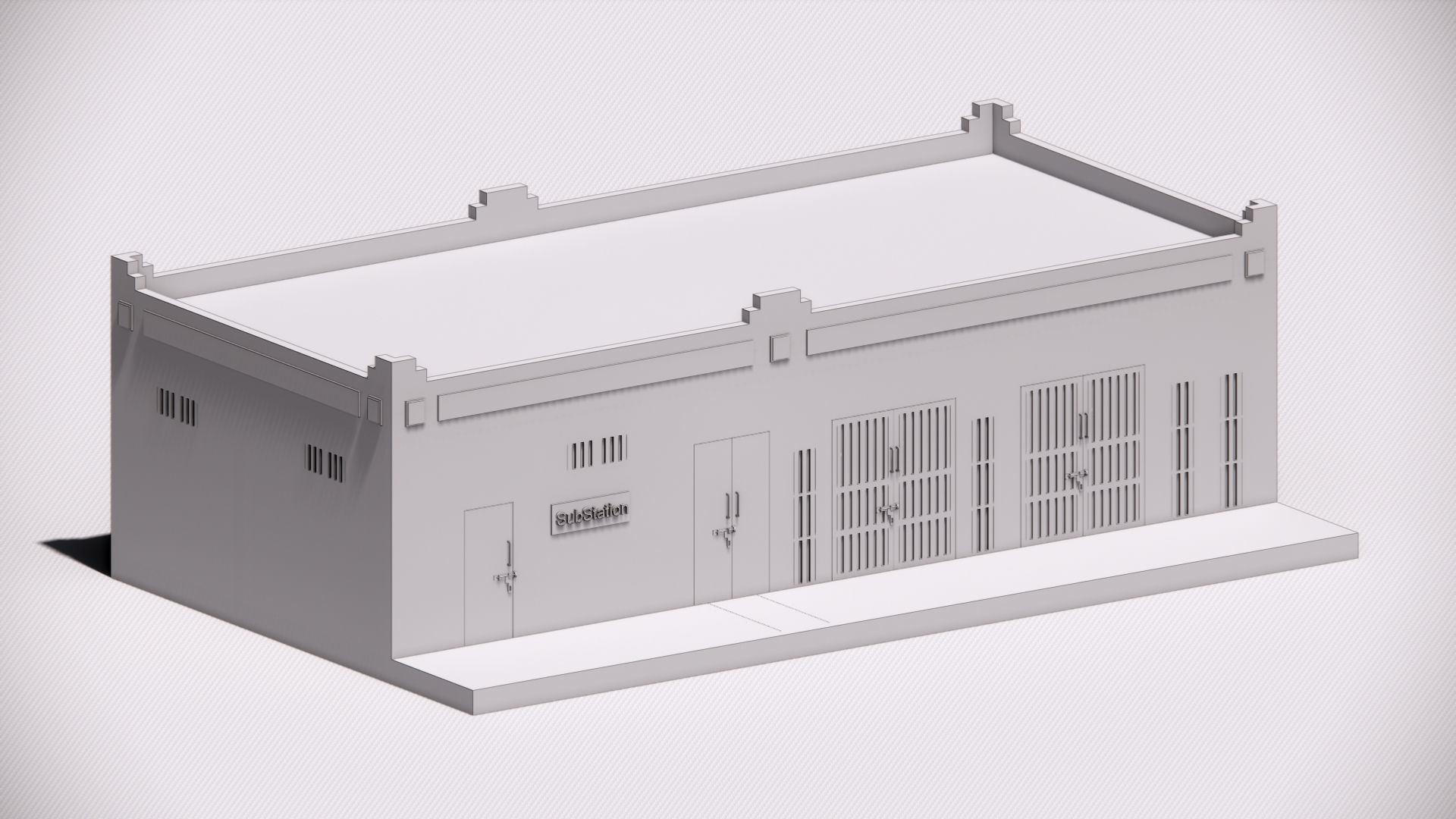 Electrical Substation 16m Building in Revit 3D model_7