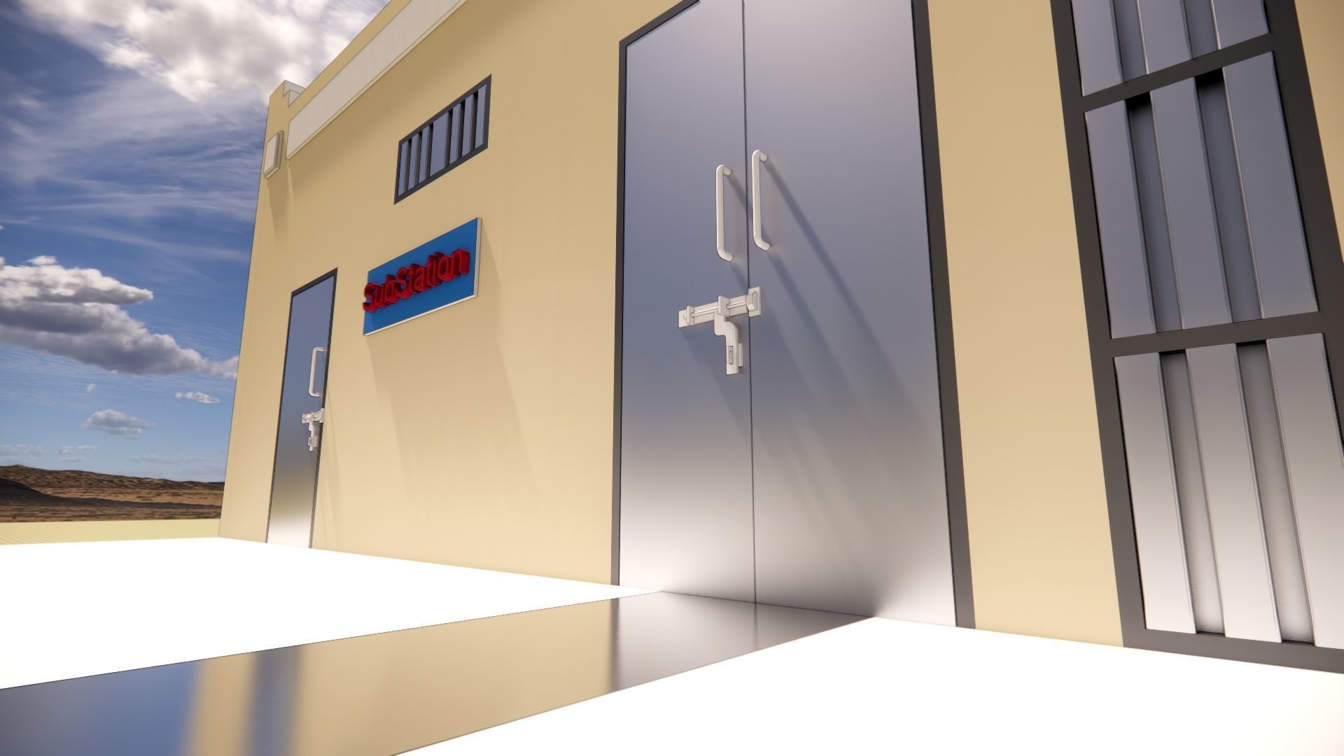 Electrical Substation 16m Building in Revit 3D model_5