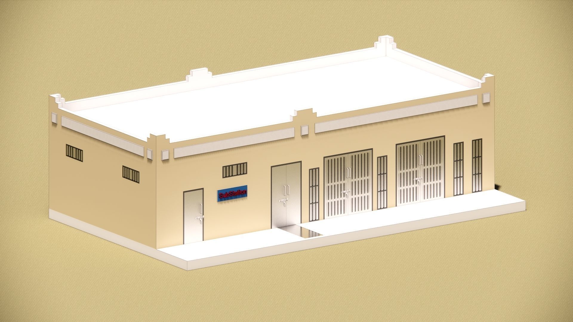 Electrical Substation 16m Building in Revit 3D model_8